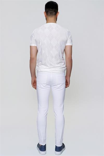 093 Beyaz Jean Pantolon