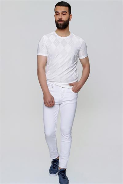 093 Beyaz Jean Pantolon