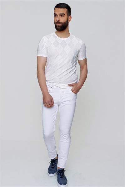 093 Beyaz Jean Pantolon