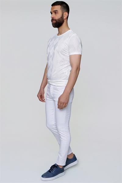 093 Beyaz Jean Pantolon