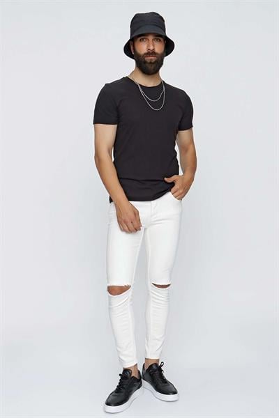 099 Beyaz Jean Pantolon