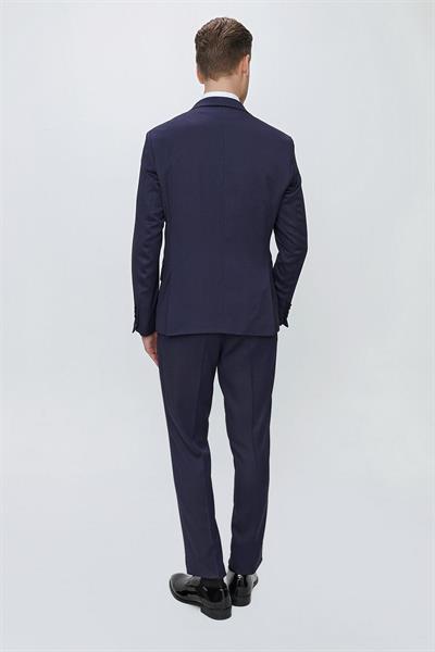 Slim Fit Çıkarılabilir Saten Yaka Lacivert Damatlık Smokin Takım Black 062