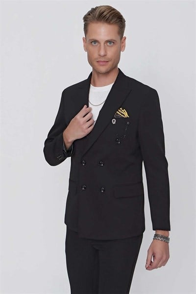 C 625 Slim Fit Siyah Spor Ceket