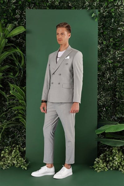 C 642 Slim Fit Gri Spor Ceket