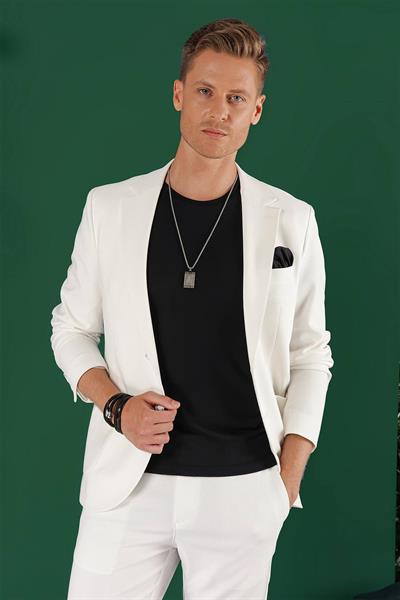 C 643 Slim Fit Ekru Spor Ceket