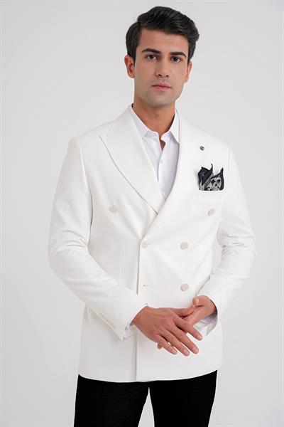 C 646 CEKET Slim EKRU CASUAL