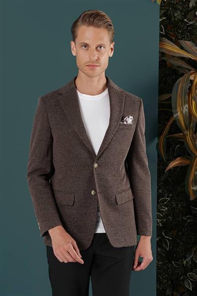 C 653 Slim Fit Kahve Spor Ceket