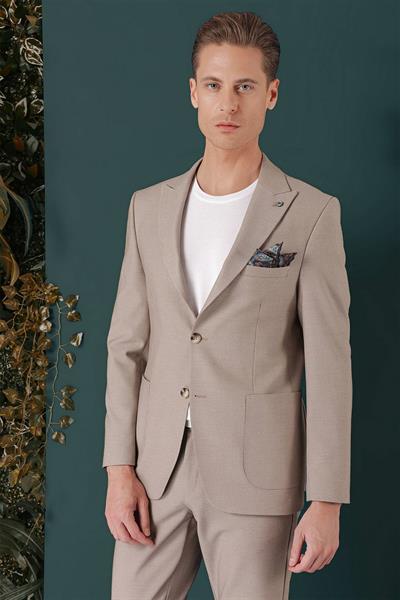C 659 Slim Fit Bej Spor Ceket