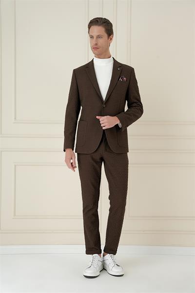 C 695 Slim Fit Kakao Spor Ceket
