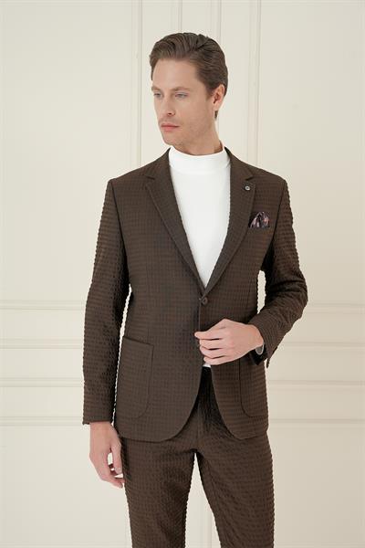 C 695 Slim Fit Kakao Spor Ceket