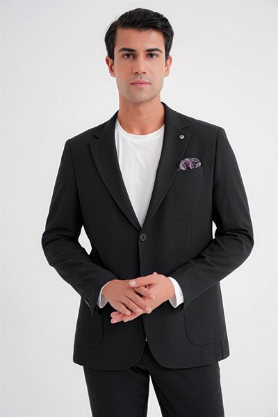 C 698 CEKET Regular Fit SİYAH-1 CASUAL