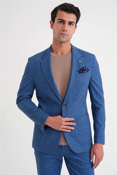 C 701 CEKET Regular Fit GECE MAVİSİ-1