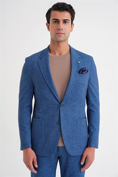 C 701 CEKET Regular Fit GECE MAVİSİ-1