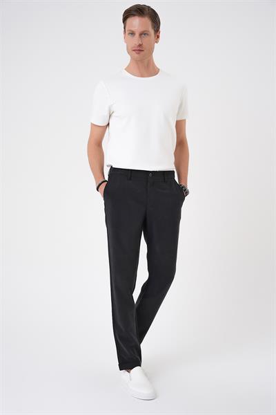 Comfort Beli Lastikli Rayon Karışımlı Siyah Jogger Pantolon  P 1194