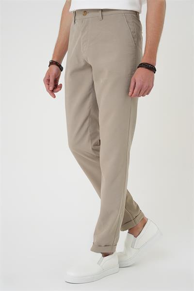 Comfort Beli Lastikli Rayon Karışımlı Bej Jogger Pantolon  P 1194