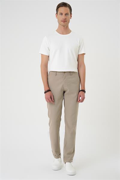 Comfort Beli Lastikli Rayon Karışımlı Bej Jogger Pantolon  P 1194