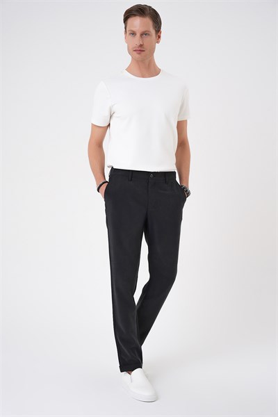Comfort Beli Lastikli Rayon Karışımlı Siyah Jogger Pantolon  P 1194
