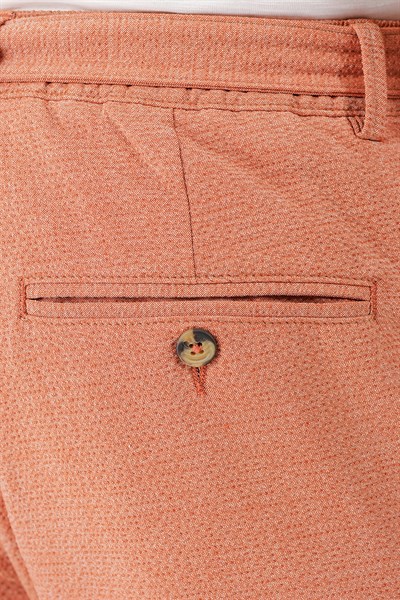 Comfort Fit Belden Kumaş Kemerli Pamuk Oranj Jogger Pantolon P 1154