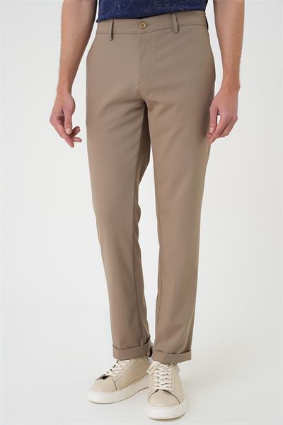 Comfort Fit Beli Lastikli Bej Jogger Pantolon  P 1185