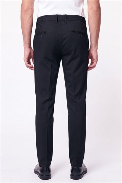 Comfort Fit Beli Lastikli Esnek Pamuk Siyah Jogger Pantolon P 1222