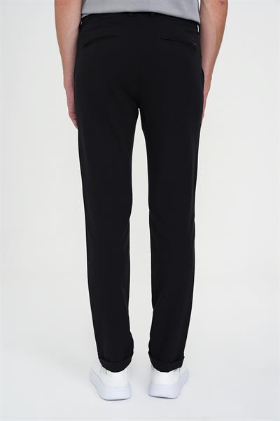 Comfort Fit Beli Lastikli Esnek Siyah Spor Pantolon P 1189