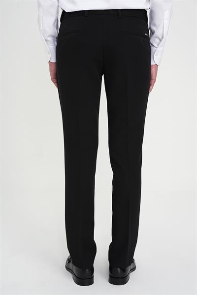Comfort Fit Beli Lastikli Esnek Siyah Pantolon P 1169