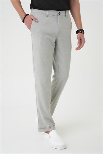 Comfort Fit Beli Lastikli Gri Jogger Pantolon  P 1183