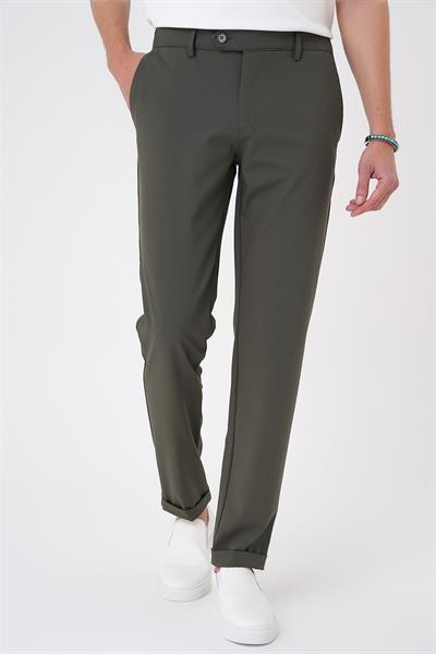Comfort Fit Beli Lastikli Haki Jogger Pantolon  P 1184