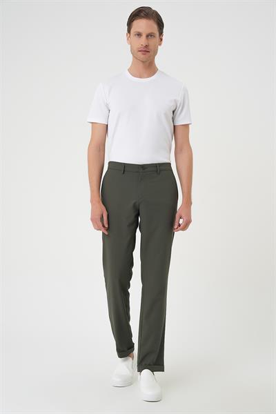 Comfort Fit Beli Lastikli Haki Jogger Pantolon  P 1185