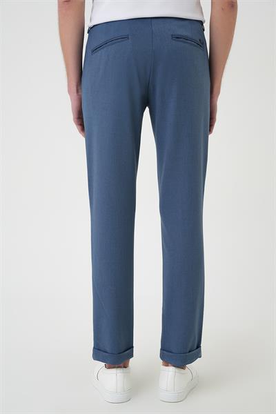 Comfort Fit Beli Lastikli İndigo Jogger Pantolon  P 1183