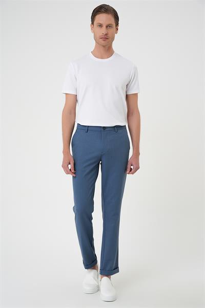 Comfort Fit Beli Lastikli İndigo Jogger Pantolon  P 1183
