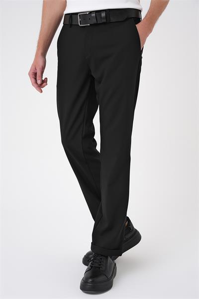 Comfort Fit Beli Lastikli Siyah Jogger Pantolon  P 1185
