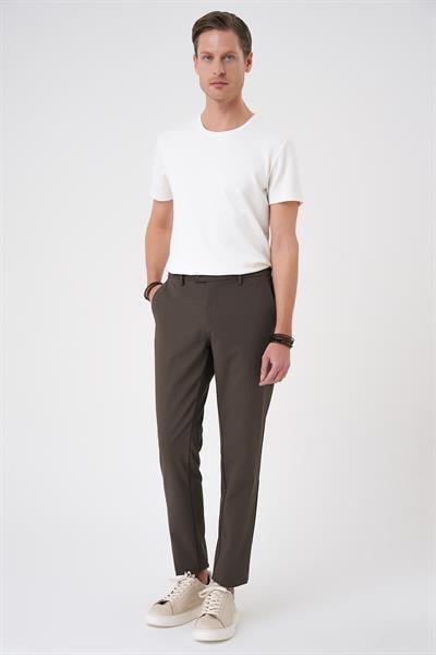 Comfort Fit Beli Lastikli Toprak Jogger Pantolon  P 1184