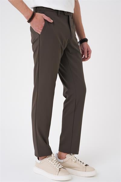 Comfort Fit Beli Lastikli Toprak Jogger Pantolon  P 1184