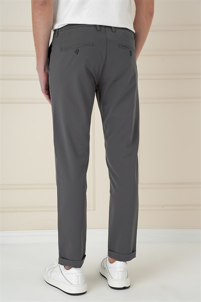 Comfort Fit Beli Lastikli Yan Cep Füme Jogger Pantolon P 1150