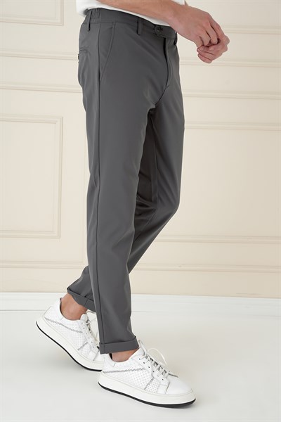 Comfort Fit Beli Lastikli Yan Cep Füme Jogger Pantolon P 1150