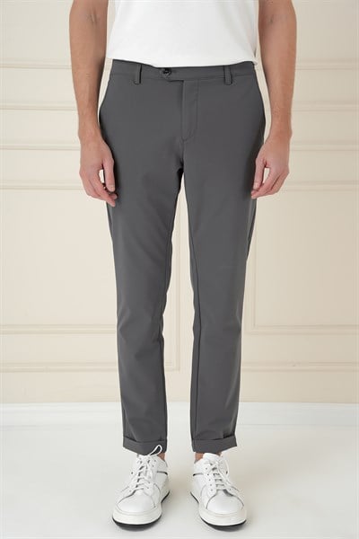 Comfort Fit Beli Lastikli Yan Cep Füme Jogger Pantolon P 1150