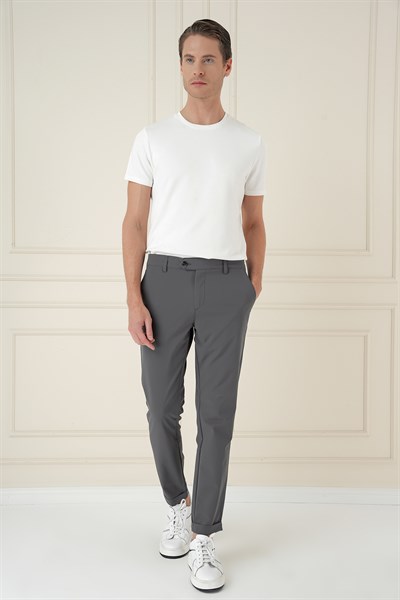 Comfort Fit Beli Lastikli Yan Cep Füme Jogger Pantolon P 1150