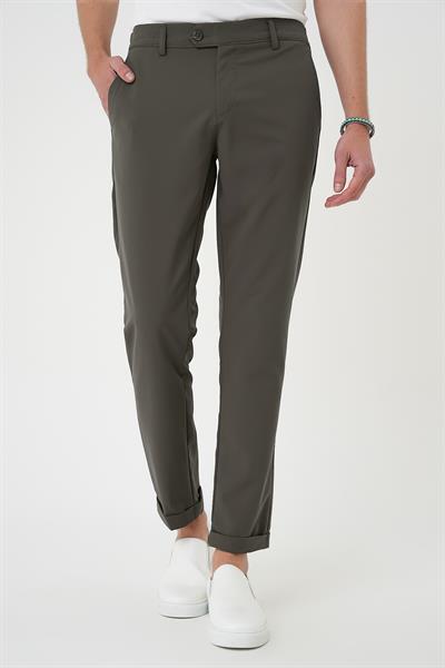 Comfort Fit Beli Lastikli Yan Cep Haki Jogger Pantolon P 1150