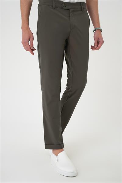 Comfort Fit Beli Lastikli Yan Cep Haki Jogger Pantolon P 1150