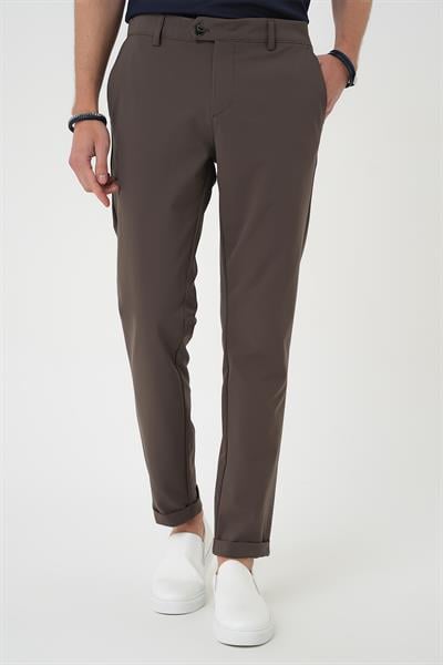 Comfort Fit Beli Lastikli Yan Cep Koyu Haki Jogger Pantolon P 1150