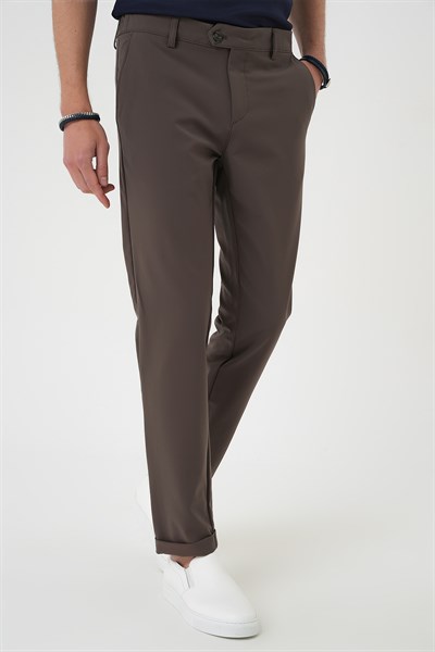 Comfort Fit Beli Lastikli Yan Cep Koyu Haki Jogger Pantolon P 1150