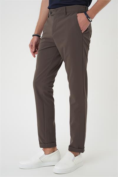 Comfort Fit Beli Lastikli Yan Cep Koyu Haki Jogger Pantolon P 1150