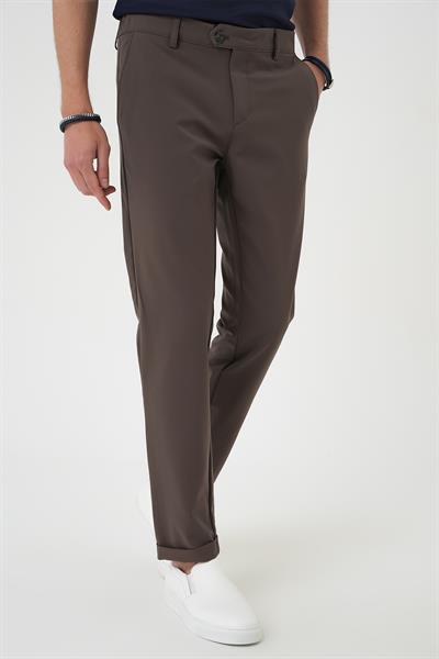 Comfort Fit Beli Lastikli Yan Cep Koyu Haki Jogger Pantolon P 1150
