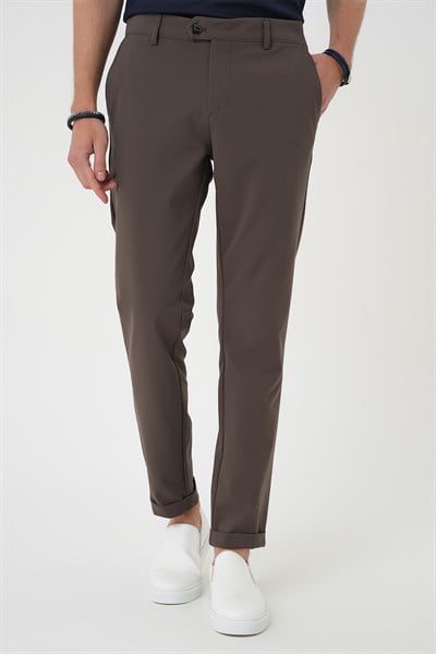 Comfort Fit Beli Lastikli Yan Cep Koyu Haki Jogger Pantolon P 1150
