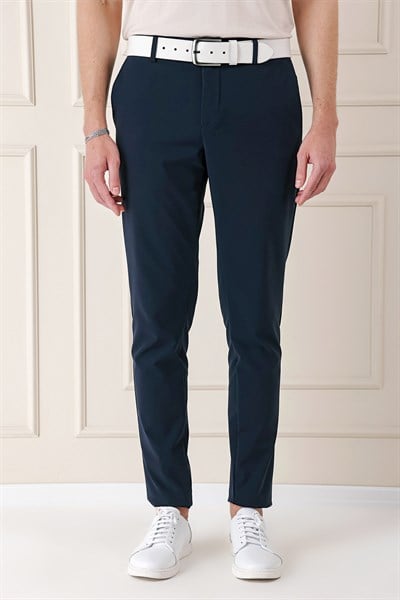 Comfort Fit Beli Lastikli Yan Cep Lacivert Jogger Pantolon P 1150