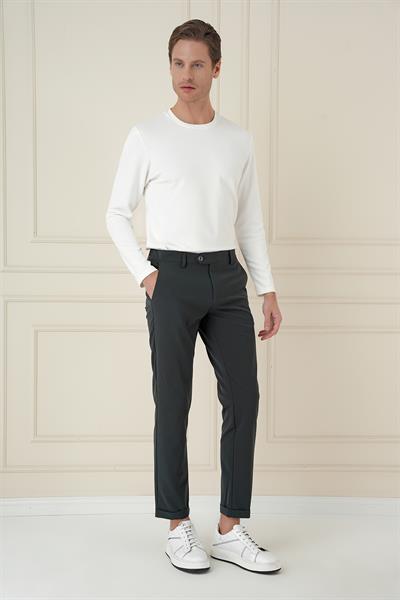 Comfort Fit Beli Lastikli Yan Cep Nefti Jogger Pantolon P 1150