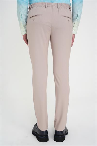 Comfort Fit Beli Lastikli Yandan Tokalı Esnek Bej Jogger Pantolon P 1178