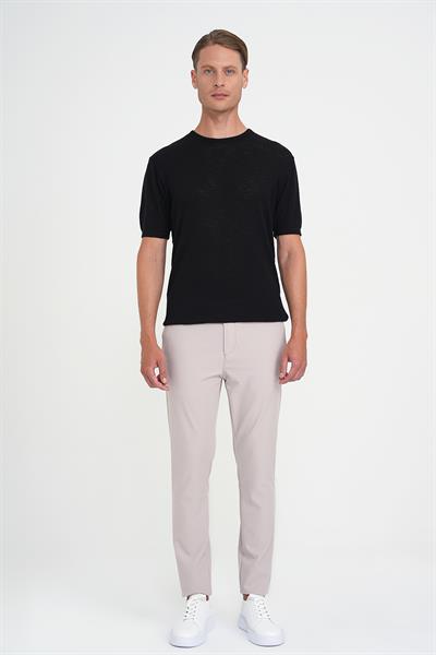 Comfort Fit Bisiklet Yaka Kısa Kol Spor Siyah Triko Tr 881