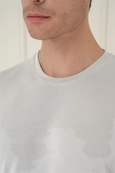 Comfort Fit Bisiklet Yaka Modal Kısa Kol Casual Taş Tişört Ts 895